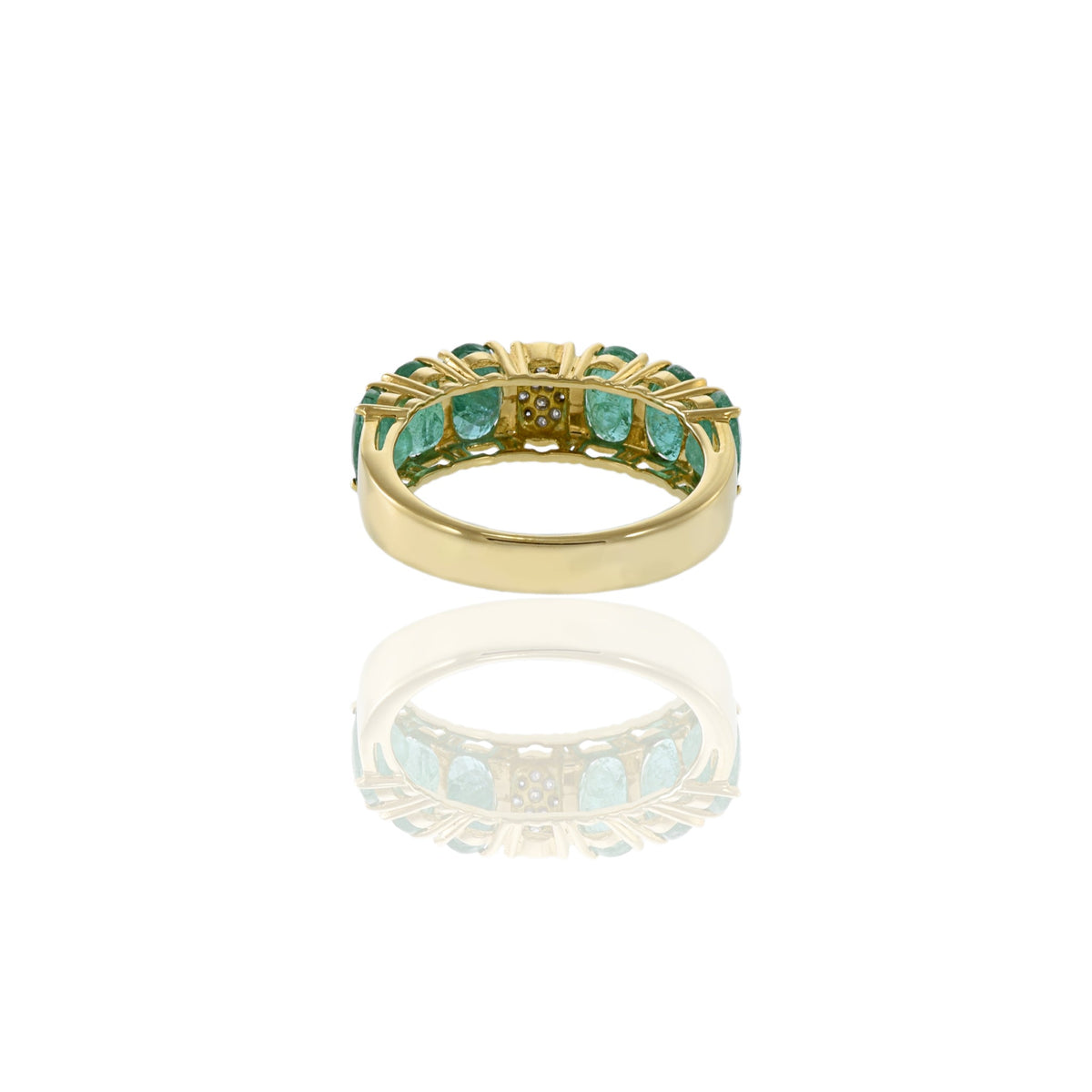 Solid Gold Emerald And Diamond Ring (CE67B3)