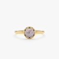 Solid Gold Cabochon Labradorite Engagement Ring
