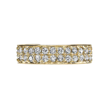 Solid Gold Two-Row Diamond Ear Cuff