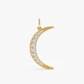 Solid Gold Diamond Moon Charm (81A8E8)