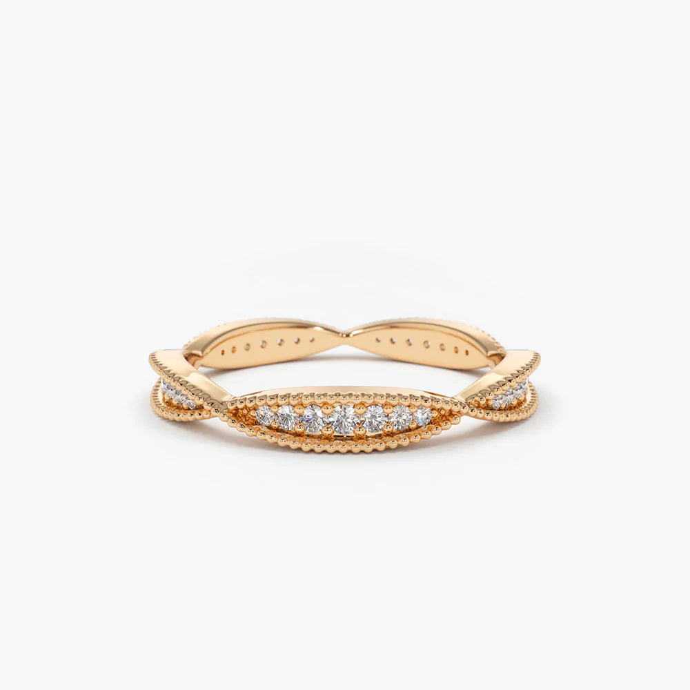 Solid Gold Art Deco Graduating Diamond Full Eternity Ring