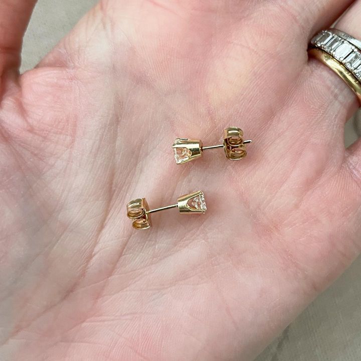 Solid Gold Lab Grown 1ct Diamond Studs made