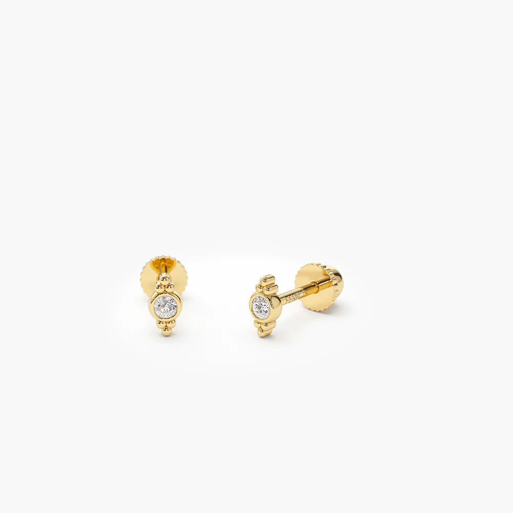 Solid Gold Six Dot Diamond Helix Piercing