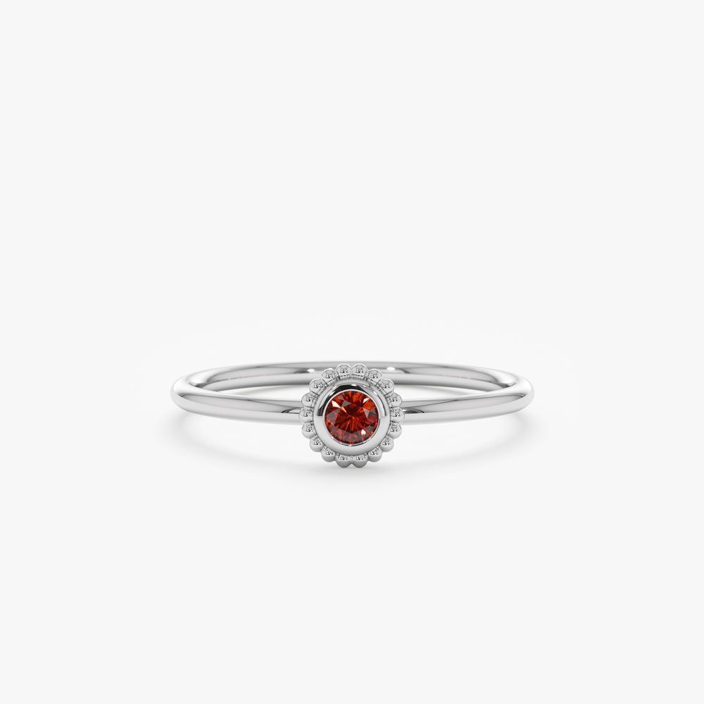 Solid Gold Garnet Art Deco Ring (BEC45F)