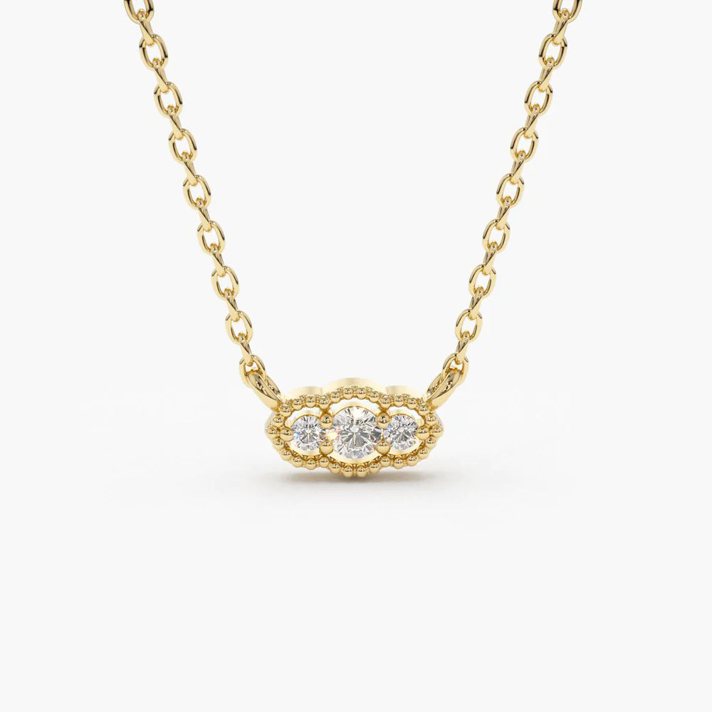 Art Deco Trio Moissanite Necklace, photo 5