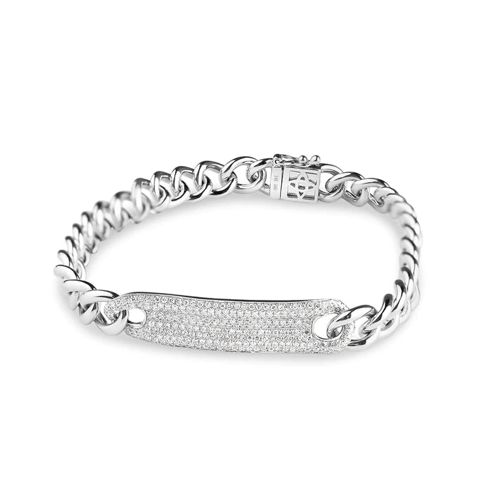 Solid Gold Chain Link Diamond Bracelet