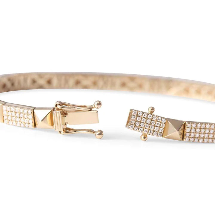 Solid Gold Pyramid Diamond Stud Bracket
