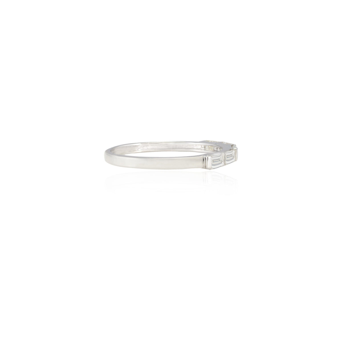 Solid Gold Baguette Diamond Stacking Band