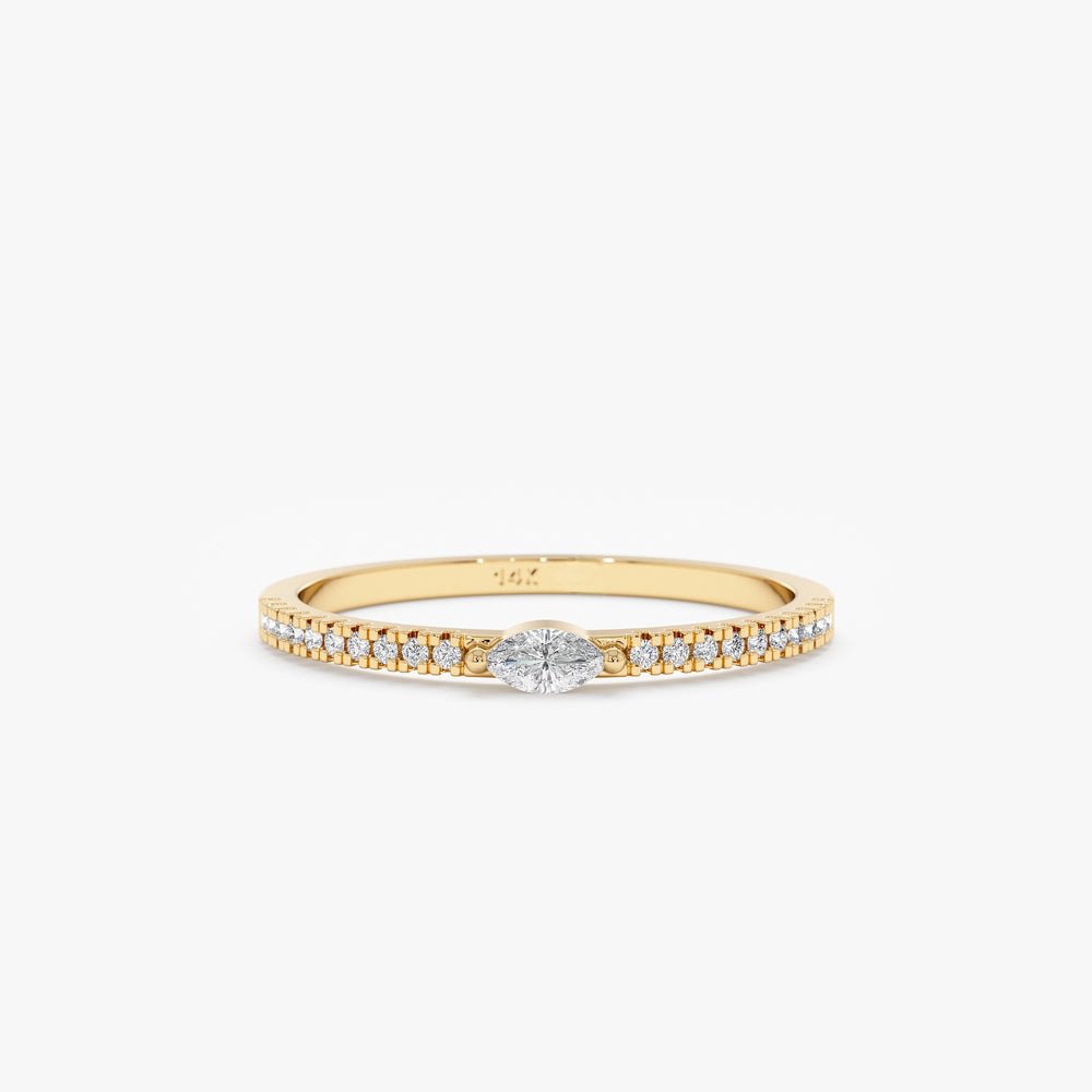 Solid Gold Marquise Diamond Half Eternity Ring