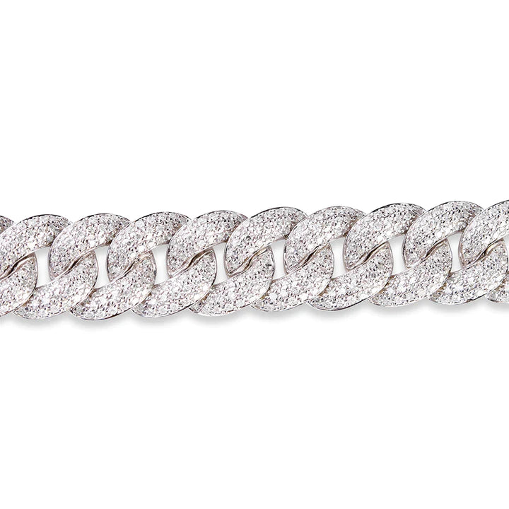 Solid Gold Large Diamond Chain Link Bracelet
