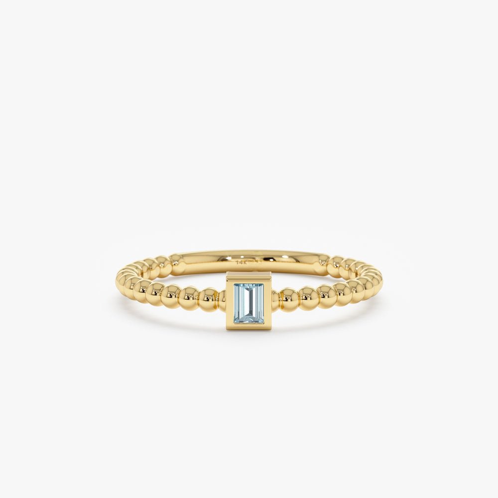 Solid Gold Aquamarine Ring (029E61)