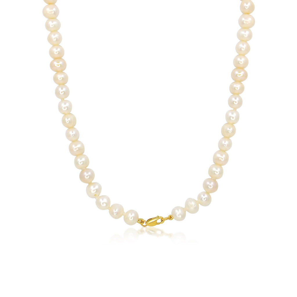 Solid Gold Pearl Necklace (27EB7A)