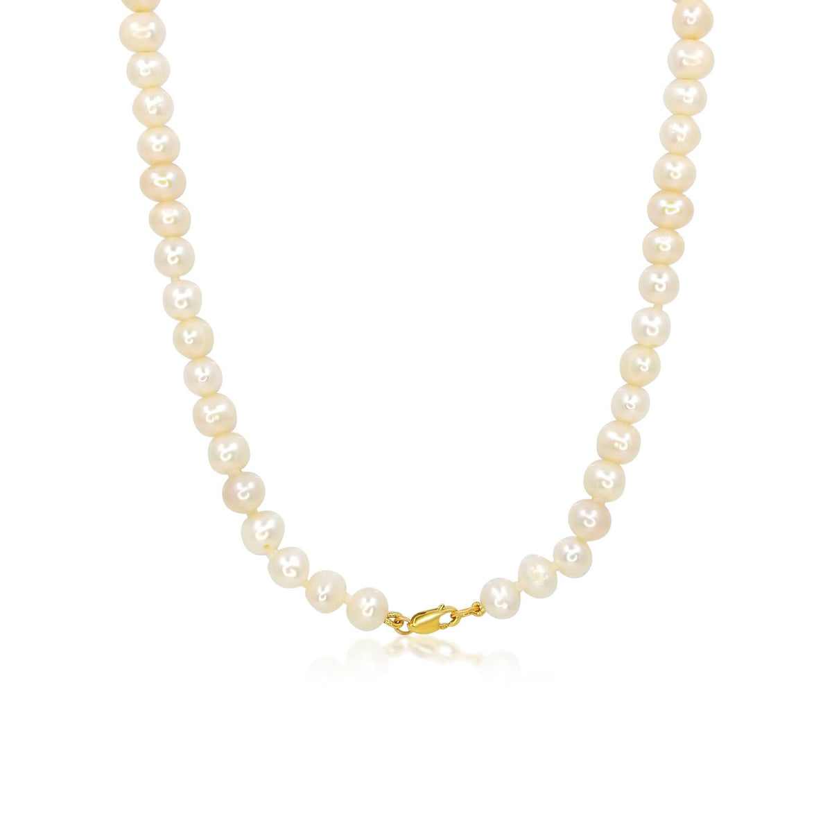 Solid Gold Pearl Necklace (27EB7A)