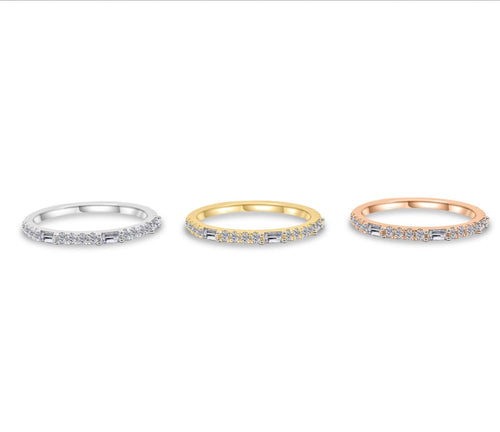 14K Solid Gold 0.83 CT Diamond Baguette Ring