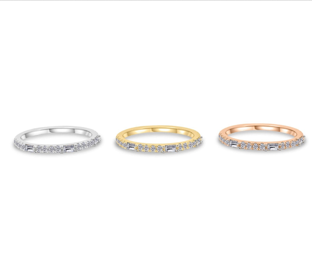 18K Solid Gold 0.83 CT Diamond Baguette Ring