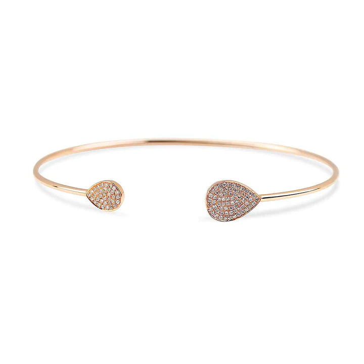 Solid Gold Raindrop Cuff Bracelet