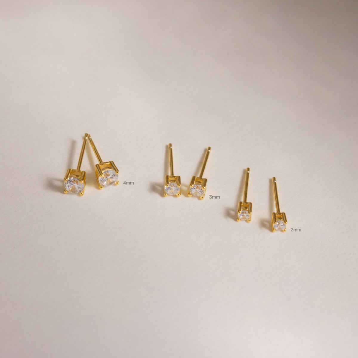 Solid Gold Tiny Diamond Studs Earring