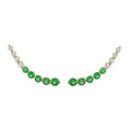 Solid Gold Floating Diamond And Emerald Earring
