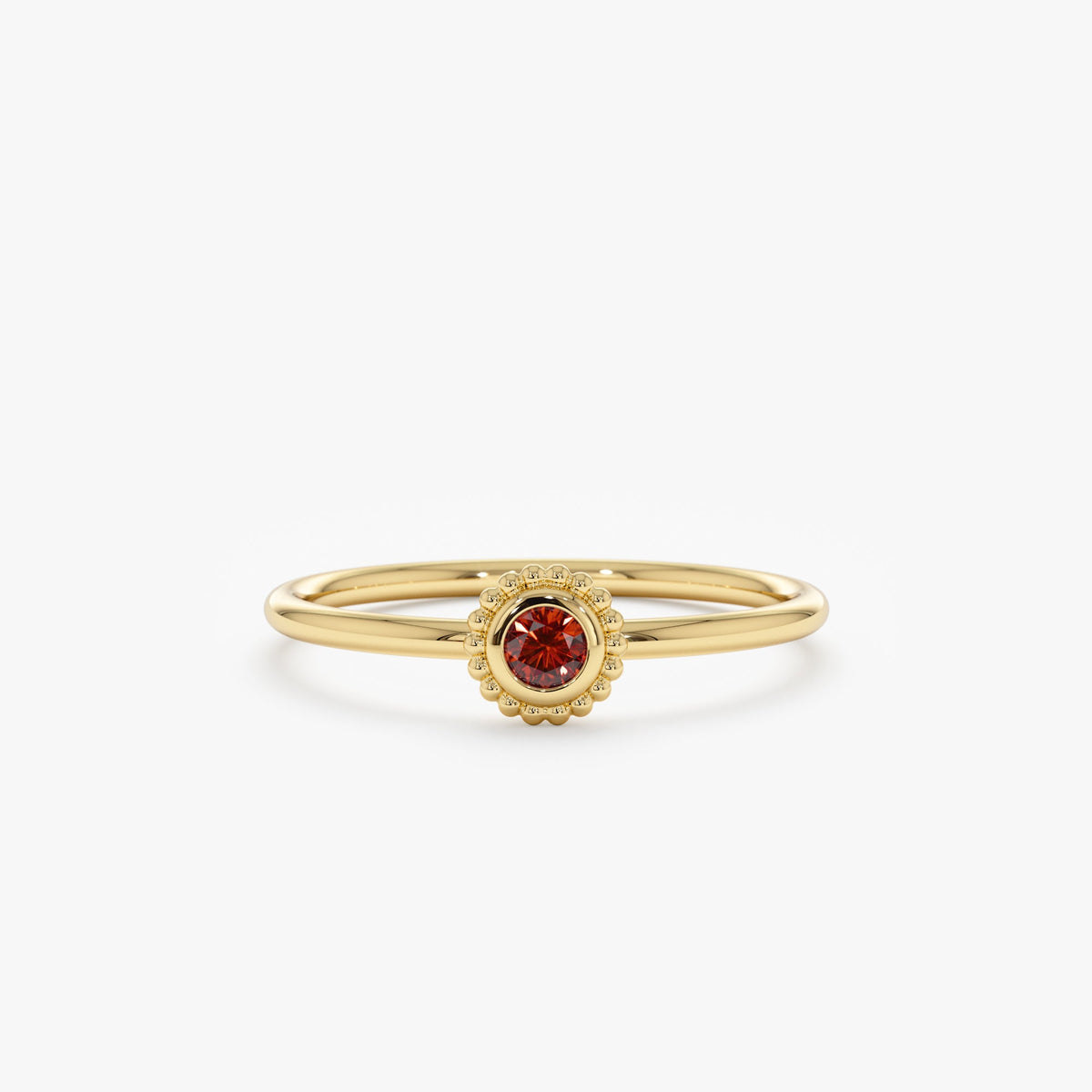 Solid Gold Garnet Art Deco Ring (BEC45F)
