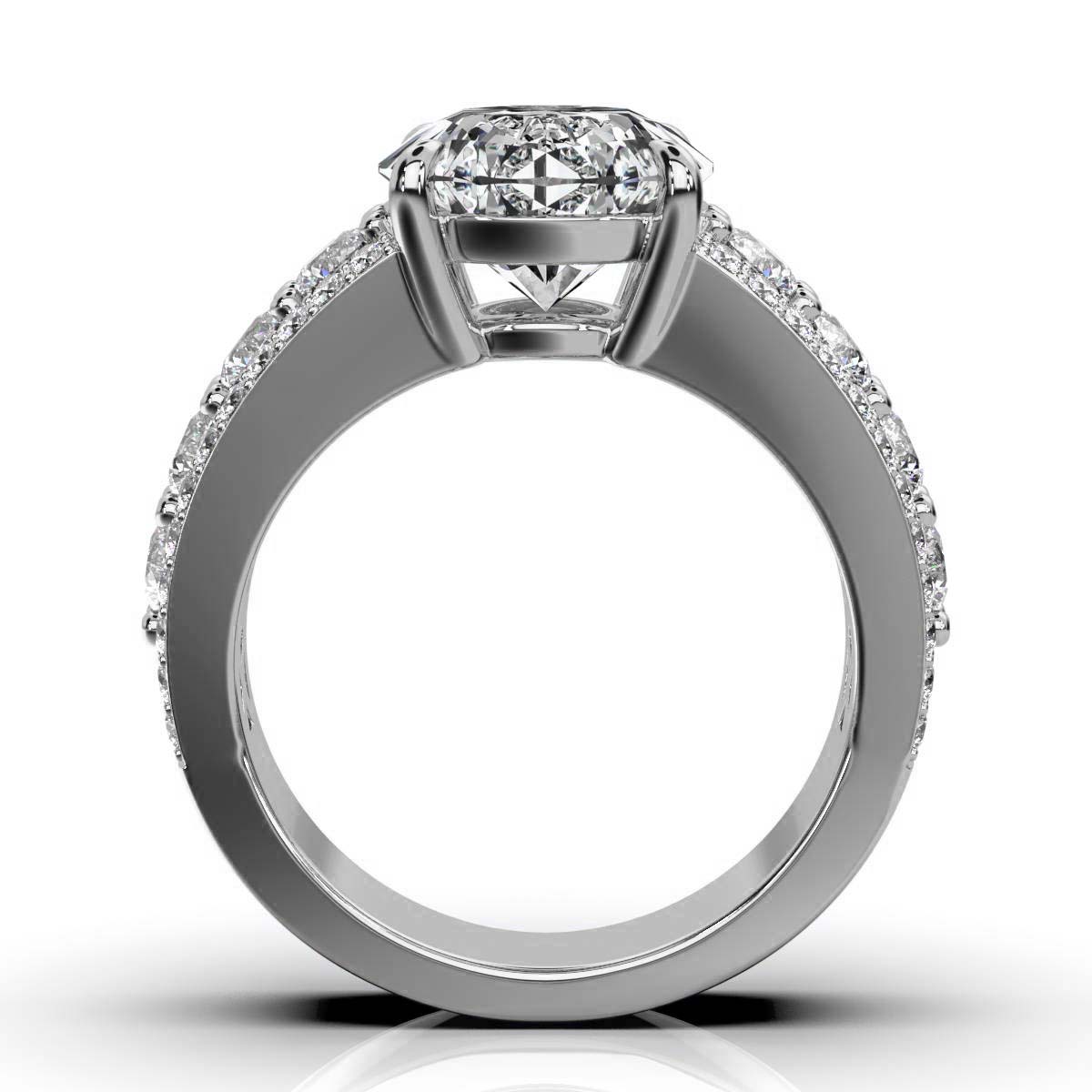 Solid Gold Three-Row Lab Grown Diamond Ring