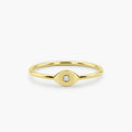Solid Gold Evil Eye Diamond Ring