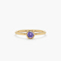 Solid Gold Natural Amethyst Bezel Ring (7022FF)