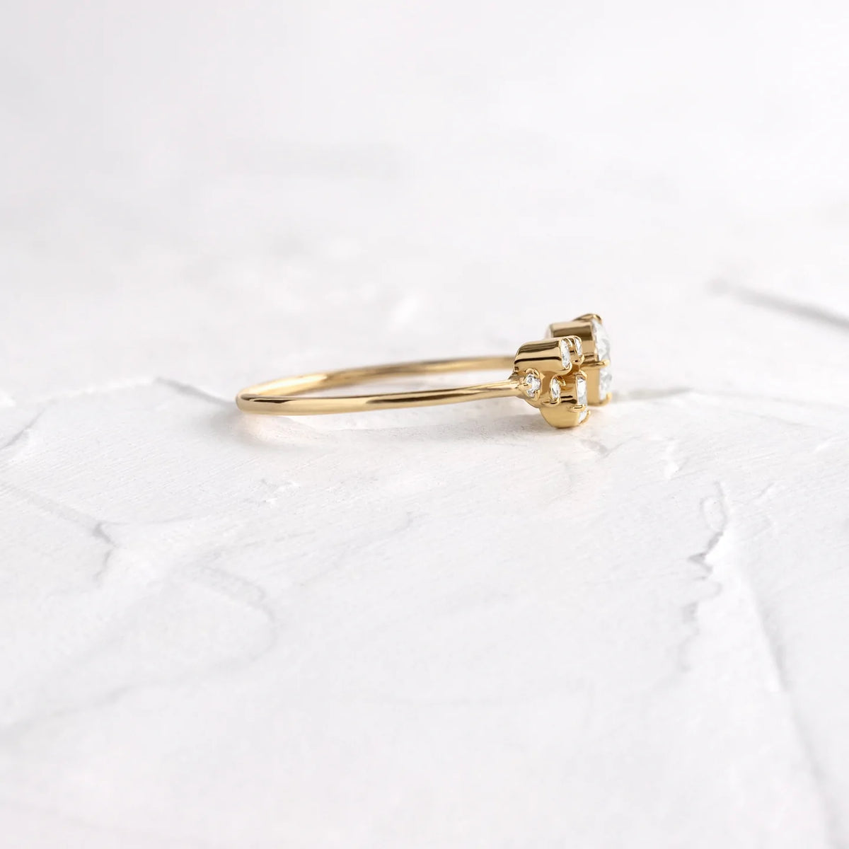 Solid Gold 1 CT Diamond Indie Ring , Moissanite Diamond Ring