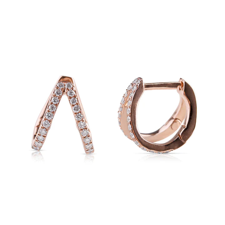 Solid Gold Becca Diamond Cage Huggies