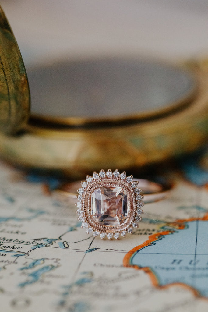 Solid Gold Pink Sapphire Engagement Rings