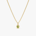 Solid Gold Peridot Charm Necklace