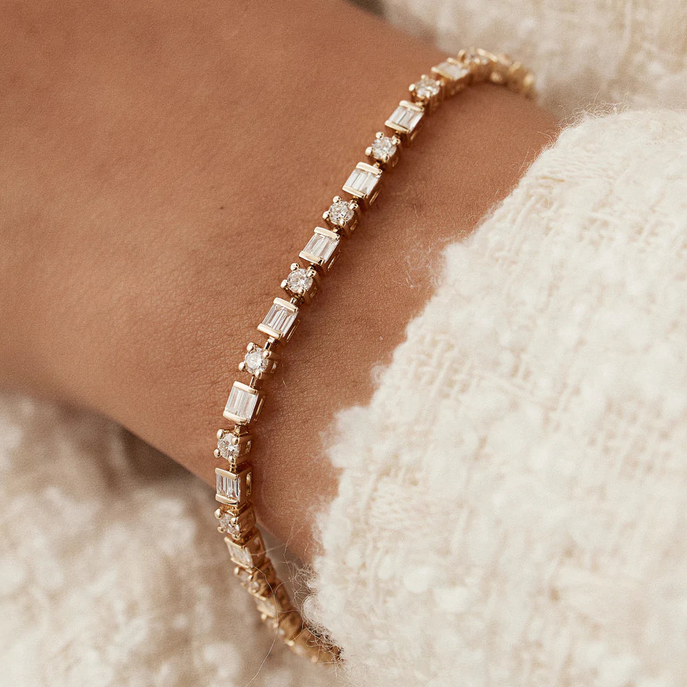 Baguette & Round Moissanite Tennis Bracelet, photo 5