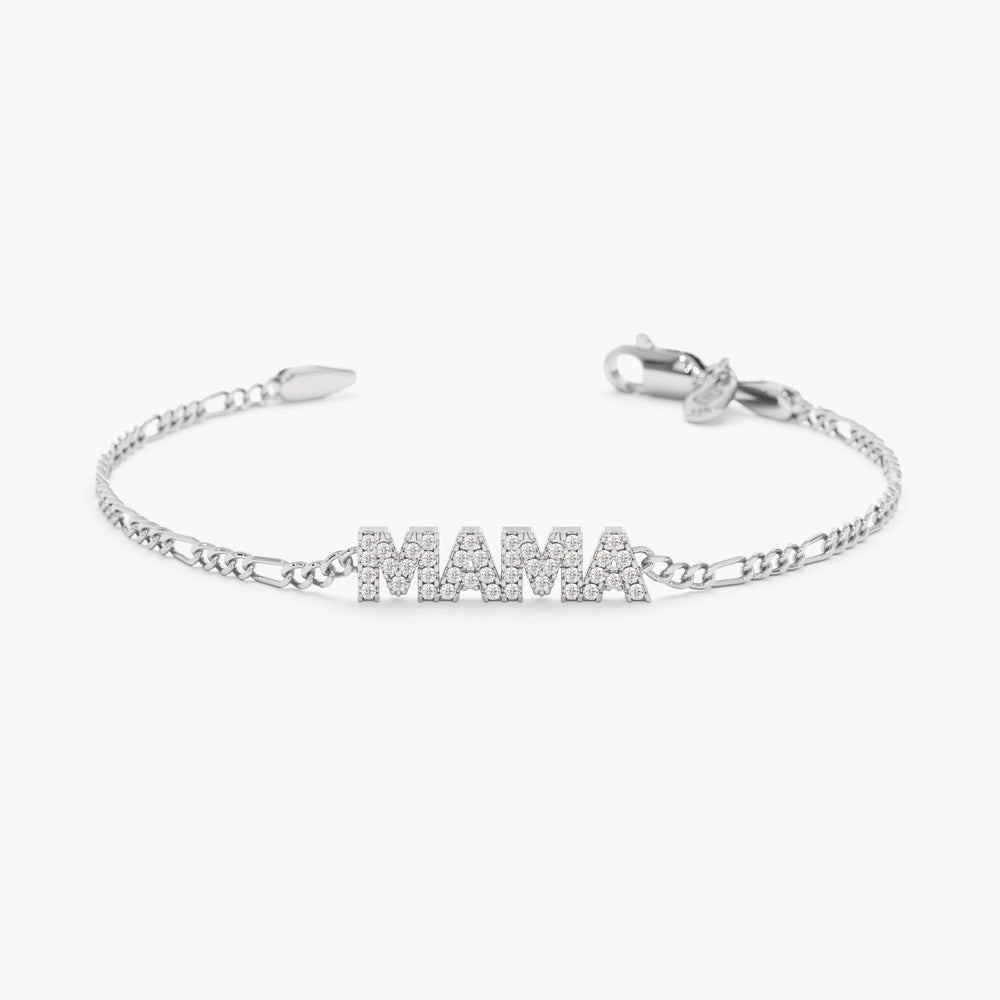Solid Gold Custom Name Figaro Chain Bracelet (303F26)