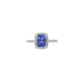 18K Solid Gold 1.53 CT Tanzanite and Diamond Ring
