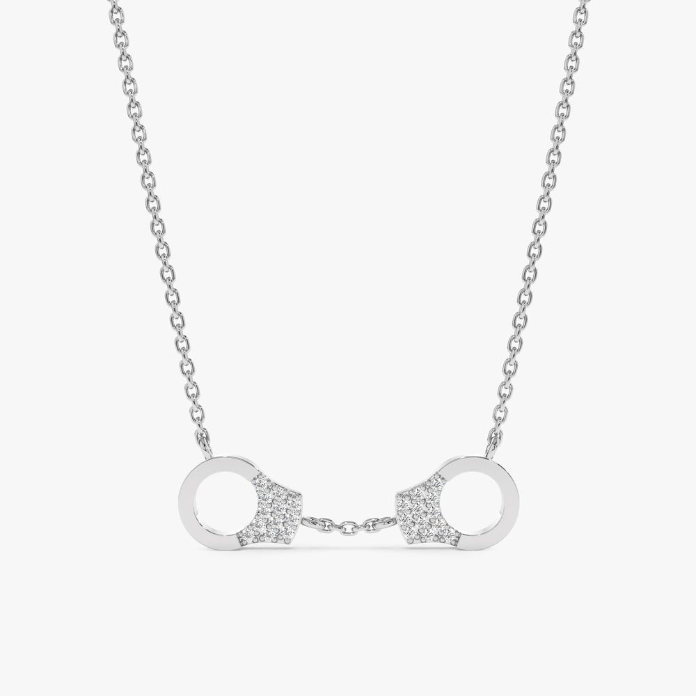 Solid Gold Diamond Handcuff Necklace (C140B1)
