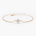 Solid Gold Lab-Grown Diamond Clover Bracelet
