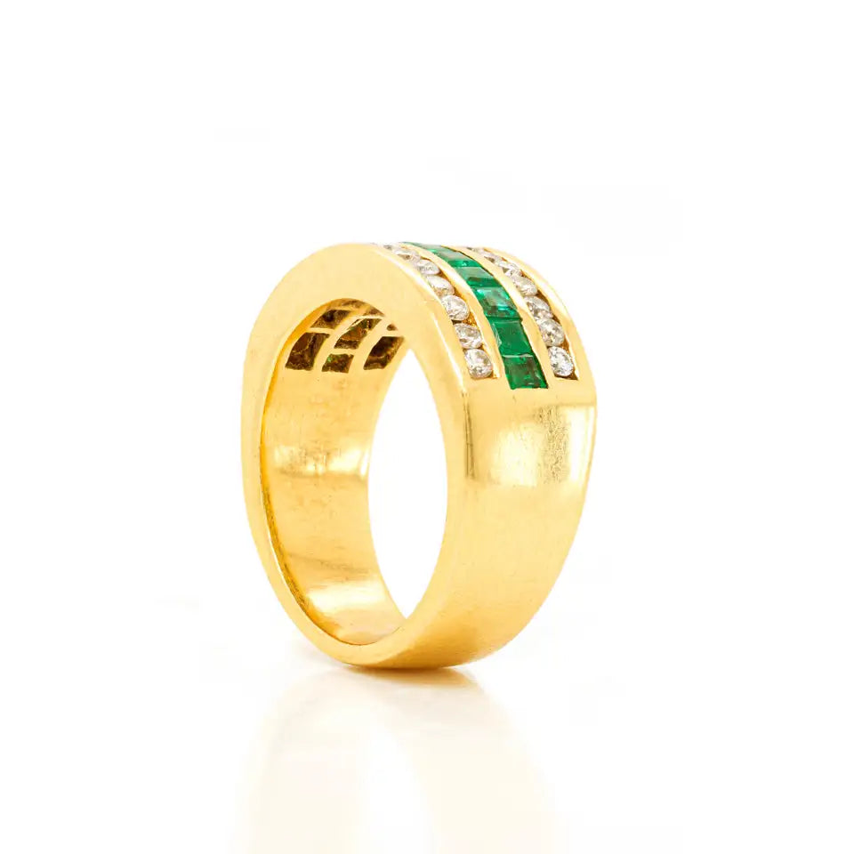 Solid Gold Half Eternity Square Emer