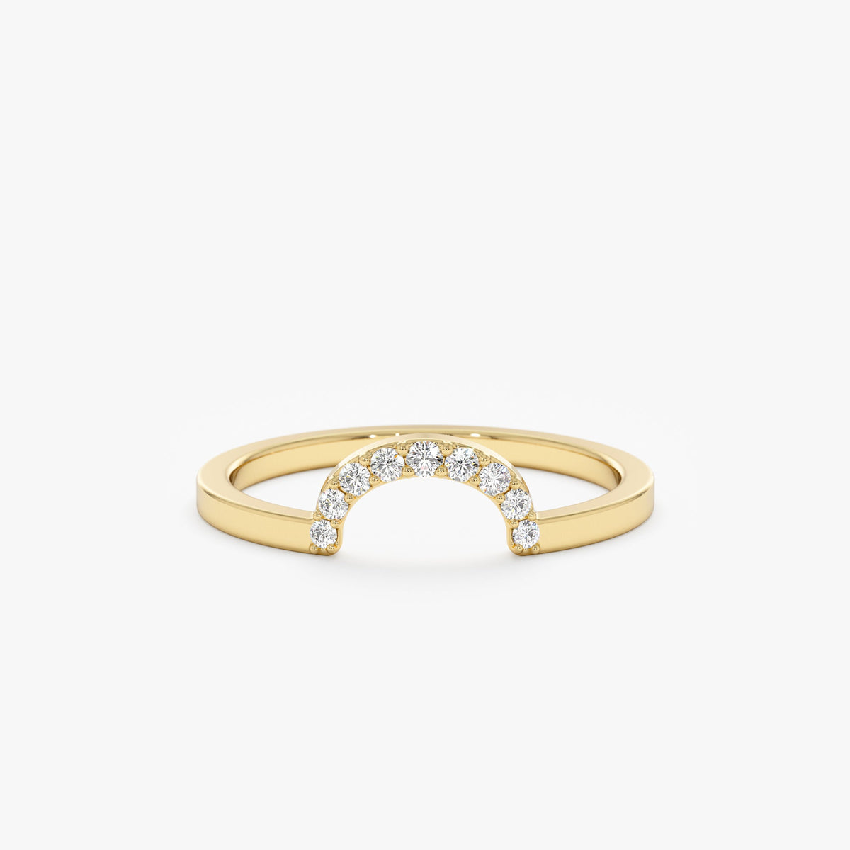 Solid Gold Diamond Curved Nesting Ring (F00F97)