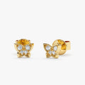Solid Gold Mini Diamond Butterfly Studs