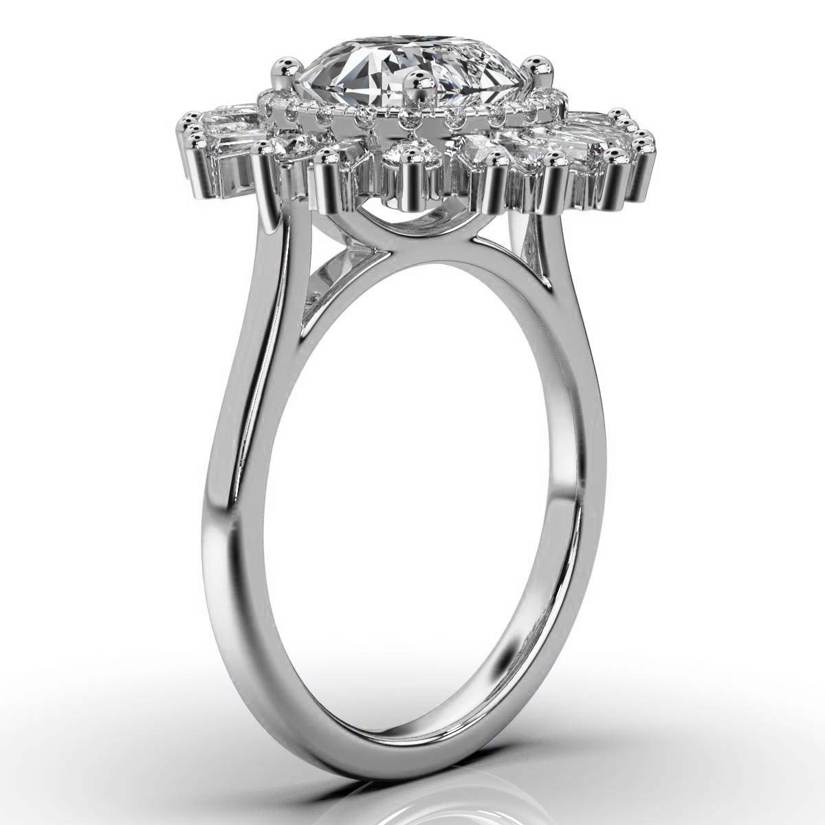 Solid Gold Flower Solitaire Lab Grown Diamond Ring