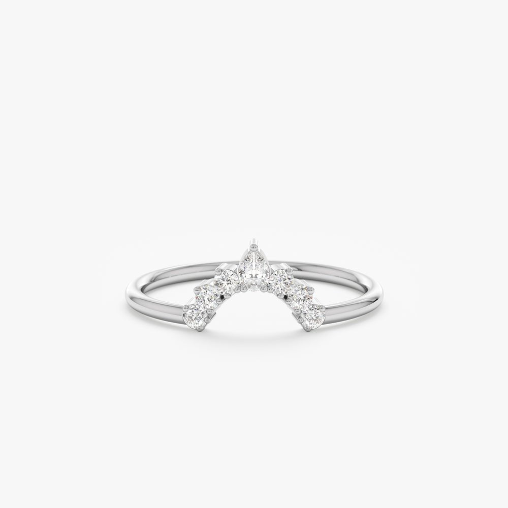 Solid Gold Diamond Crown Nesting Ring (EB3474)