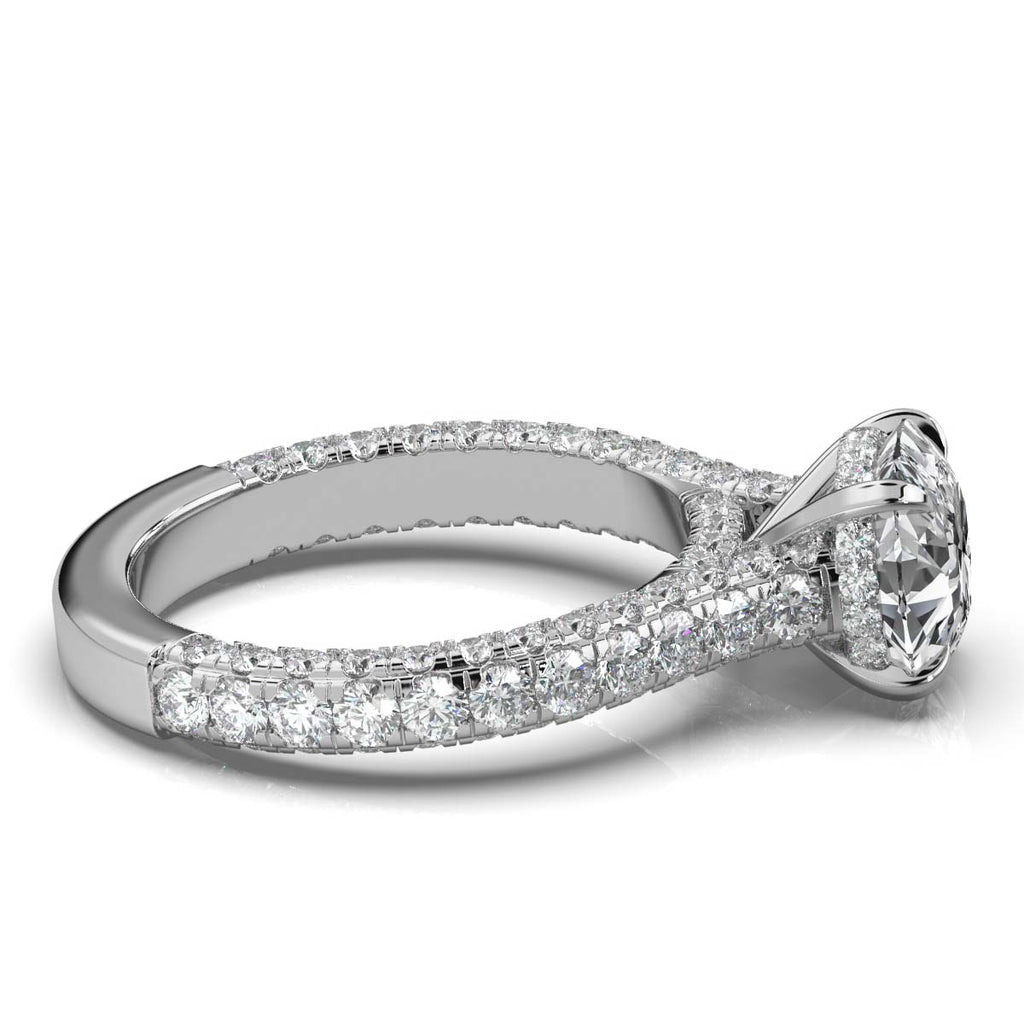 Solid Gold Radiant Solitaire Lab Diamond Ring