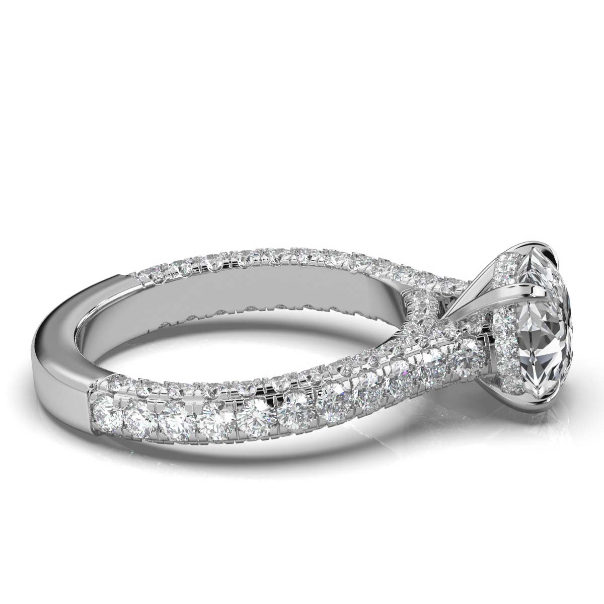 Solid Gold Radiant Solitaire Lab Diamond Ring