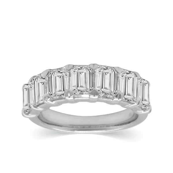 Solid Gold Emerald Cut Half Eternity Ring