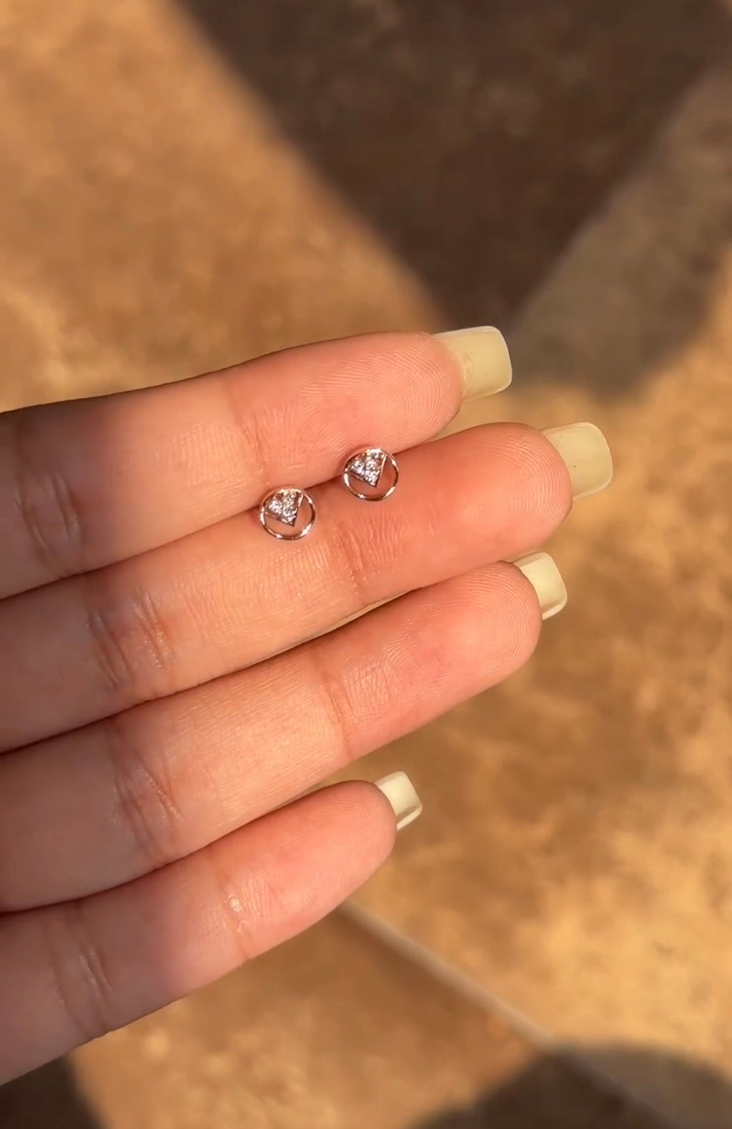 Solid Gold Diamond Earrings