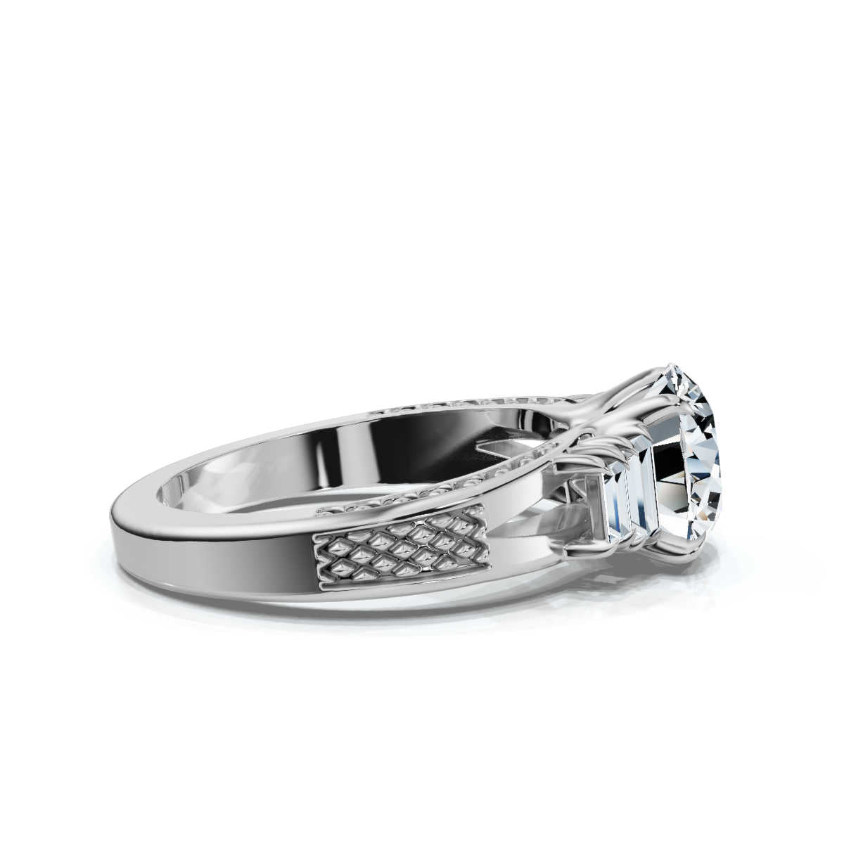Solid Gold 2.5CT Round Shape Lab Grown Diamond Engagement Ring