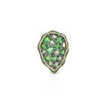 Solid Gold Green Garnet Sapphire and Diamond Ring