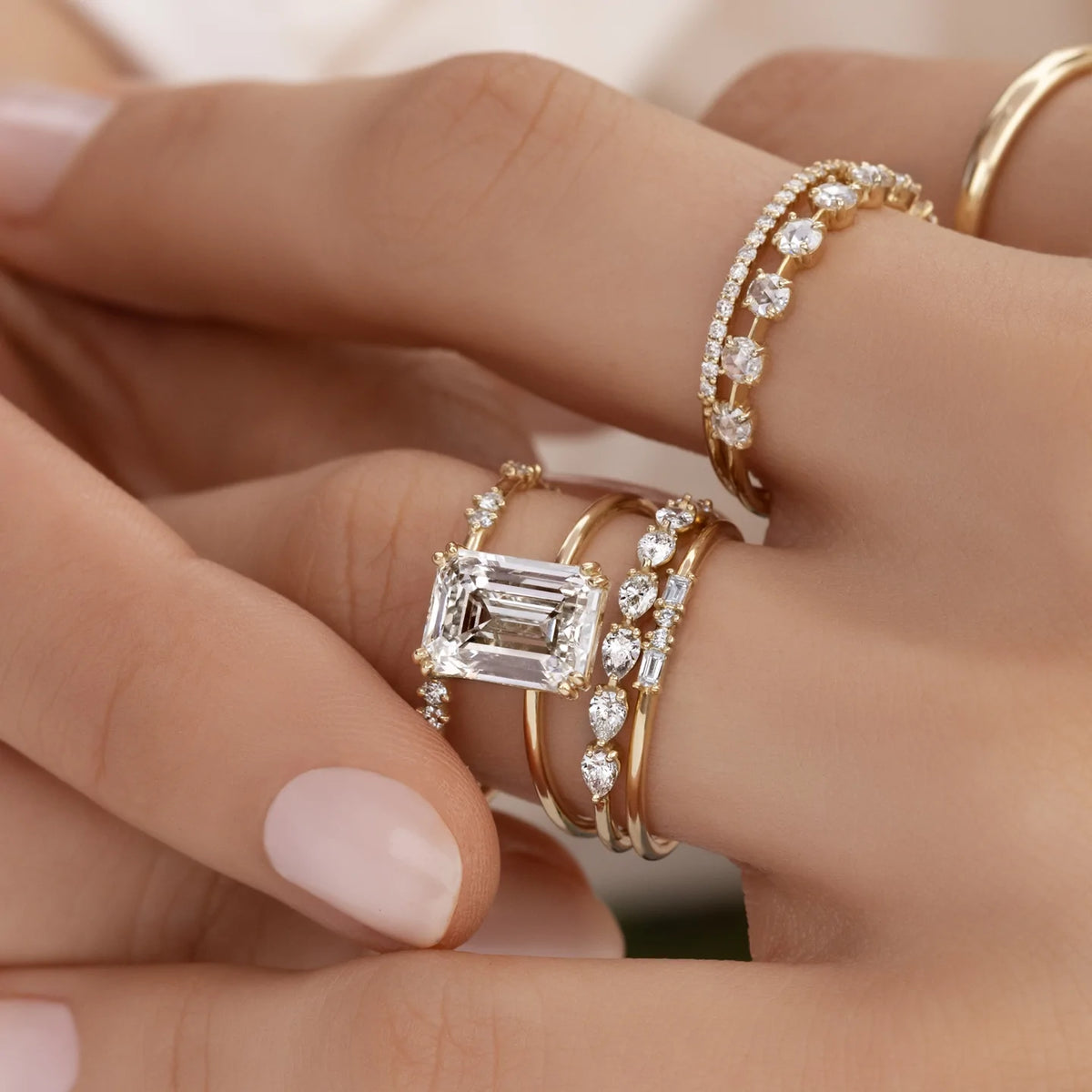 Solid Gold 3 CT Emerald Cut Ring