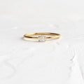 Solid Gold Whisper Stacking Ring, Oval Diamond Engagement Ring