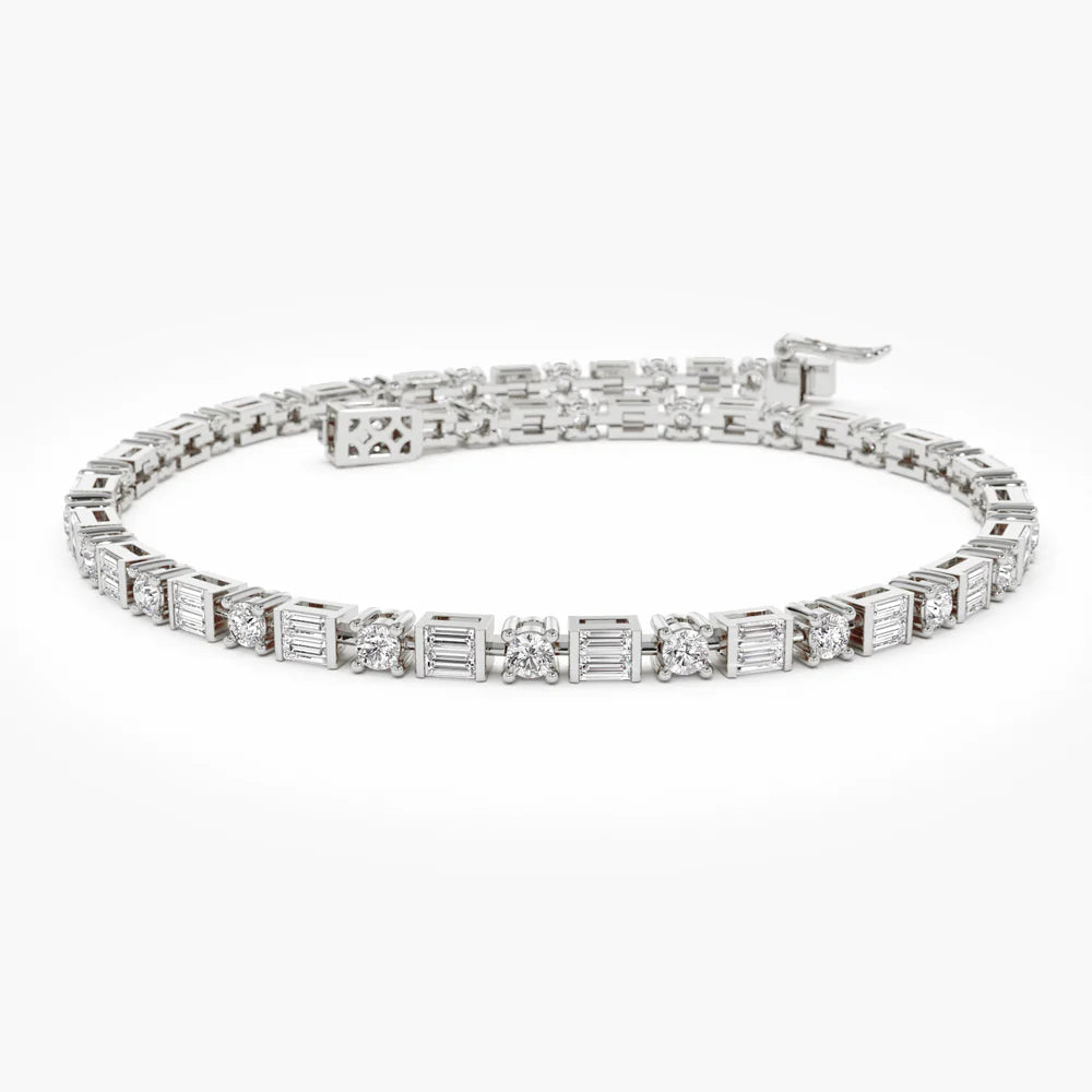 Baguette & Round Moissanite Tennis Bracelet, photo 6