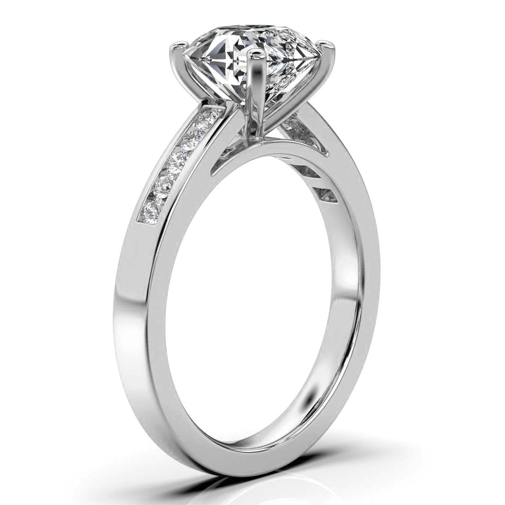 14K Solid Gold 2 CT Round Diamond Ring with Diamond Accents (818FB0)